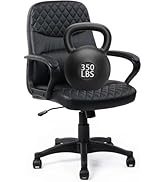 CLATINA Office Chair - Mid Back Leather Computer Desk Chairs with Wheels, Ergonomic Executive Swi...