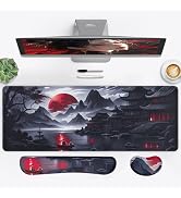 3-in-1 Large Gaming Mouse Pad, Anime Mouse Pad & Keyboard Wrist Rest Support, Memory Foam Ergonom...
