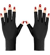 Pimoys UV Gloves for Gel Manicures UPF50+ Fingerless UV Light Gloves for Gel Nails,UV Nails Glove...