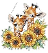 Bowetile Giraffe Hanging Diamond Art Painting Kits for Adults Beginners, 5D Sunflower Special Sha...