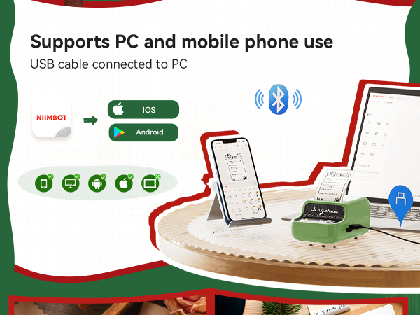 B21 label machine supports pc and mobile phone use