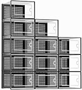 Kuject X-Large Shoe Storage Boxes Organizers for Closet 12 Pack, Fit Size 11,Clear Plastic Stacka...