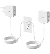 12FT Split Flat Extension Cord,4AC Side Outlet Twin Extension CordFlat Plug | 6FT on Each Side fo...