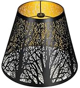 Metal Small Lamp Shade Etched Forest 5" Top X 9" Bottom X 7" High, ALUCSET Small Lampshade, Table...