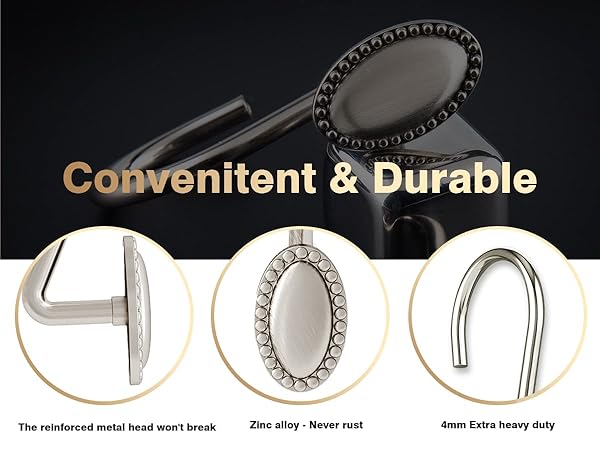 decorative shower curtain hooks