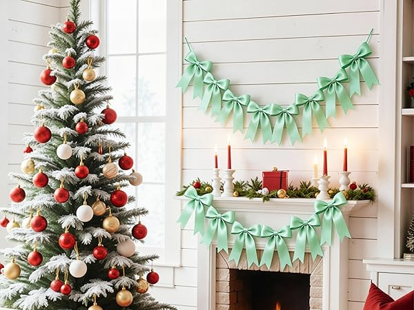 green bow birthday decoration