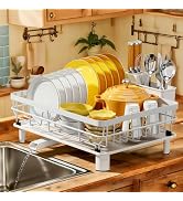 MOUKABAL Dish Drying Rack, Dish Rack, Stainless Steel Dish Racks for Kitchen Counter, Dish Draine...