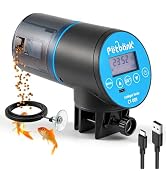 Automatic Fish Feeder for Aquarium - Rechargeable Fish Food Auto Dispenser Vacation Turtle Feeder...