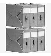 DIMJ Bed Sheet Organizers and Storage 6 Pack, Foldable Sheet Organizer for Linen Closet, Bedding ...
