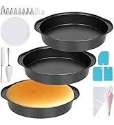 Hunnycook Cake Pan Set - 138 Piece 8-inch Round Cake Pans, Carbon Steel Cake Pan with Handles, Ca...