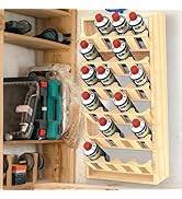 Yeshine 24-Can Spray Paint Storage Rack, Wooden Organization Rack for Paint and Lube, Craft Workr...