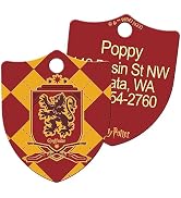 Harry Potter Gryffindor Crest Dog Tag, Wizarding World of Hogwarts Pet ID Tag Engraved with Name ...