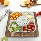 divided serving trays & platters sectional snack tray wood chip and dip tray 6 piece serving set