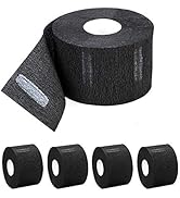 Disposable Paper Barber Neck Strips - 5 Rolls 500 Strips Black Professional Stretchy Paper Neck B...
