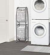 neatfreak! 2 Tier Rolling Vertical Laundry Sorter (Modern Floral - Alloy)