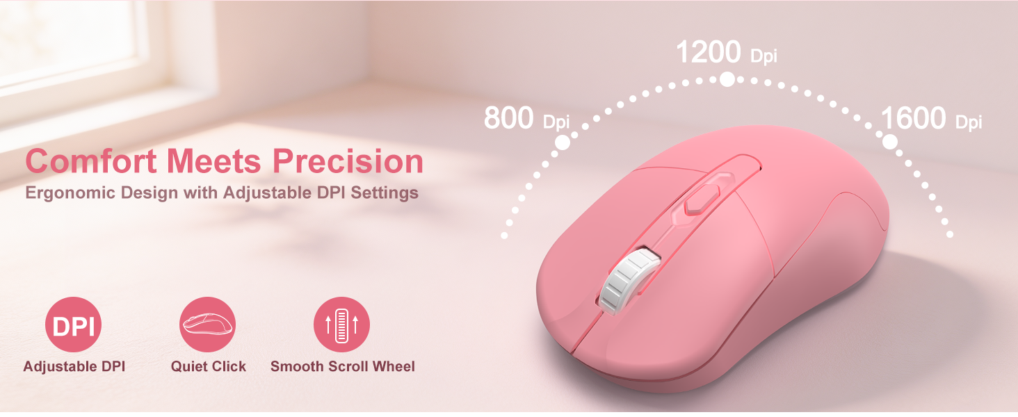 Pink Wireless Keyboard and Mouse Combo