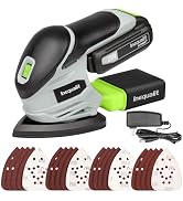 Inequalit Cordless Detail Sander, Electric Sander with 12000 RPM 20V 1.3Ah, Including 20Pcs Sandp...