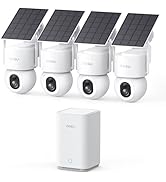 aosu SolarCam D1 Max 4-Cam Kit, 4K Solar Security Cameras Outdoor Wireless, 360° Pan & Tilt Cover...