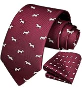 HISDERN Ties for Men Fun Animal Tie Handkerchief Business Classic Designer Mens Ties Novelty Neck...