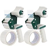 JARLINK Packing Tape Dispenser Gun (2 Pack) with 2 Rolls Tape, 2 inches Lightweight Industrial Si...