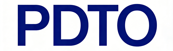 Text reads 'PDTO'. Large blue text displayed against white background.
