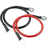 Cartman 8 AWG Battery Cables, 8 Gauge 24 Inch Power Inverter Cables, 3/8" in Lugs for Car Marine ...