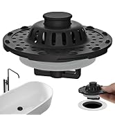 Universal Bathtub Drain Stopper with Visible Top Strainer, Shower Drain Hair Catcher Tub Stopper,...