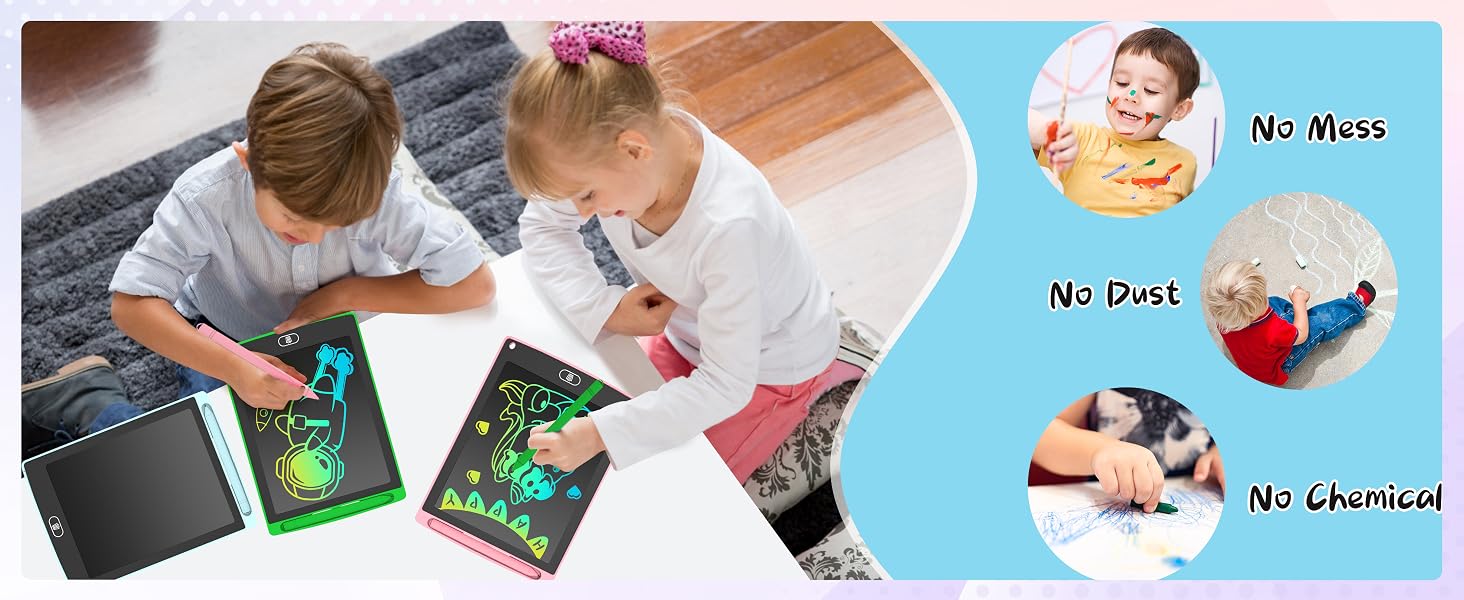 3 Pack LCD Writing Tablet for Kids, Colorful Toddler Drawing Tablet Doodle Board Etch a Drawing Pads