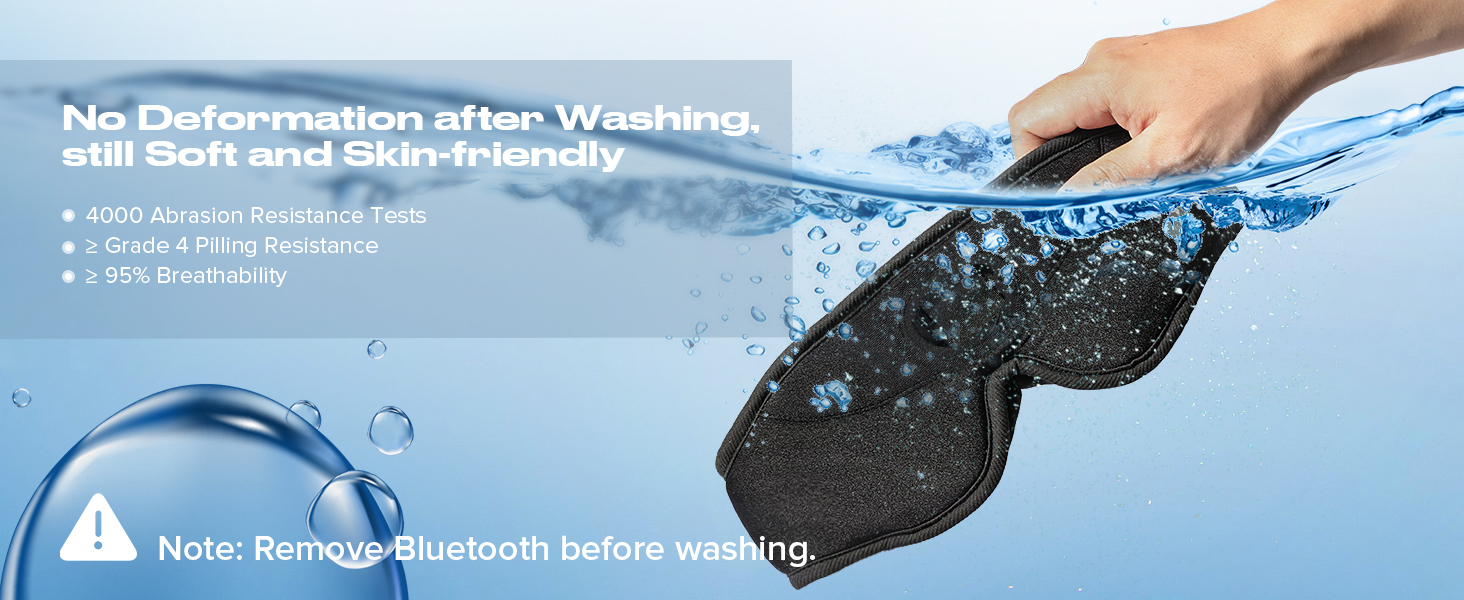 3D sleep mask with bluetooth headphones White Noise