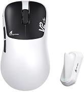 ATTACK SHARK V2 AIR Wireless 8K Gaming Mouse,52g Lightweight-White Black | 60K DPI,PAW3955 MAX Se...