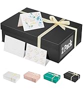 MESHA 13.5x9x4'' 2PC Black Magnetic Gift Boxes with Lids for Groomsmen Proposal Halloween Christm...