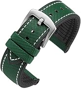 watchdives Nylon Rubber Bottom Watch Straps Canvas Men Watch Band Breathable Waterproof Replaceme...