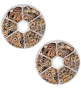 1940 Pcs Multicolour Metal Jump Rings Small Crafts Jump Jewelry Connectors Assorted Size Connecto...