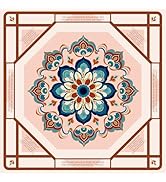 Non-Slip Noise Reduction Mahjong Mat with Carrying Bag & Game Rules, 32.4x32.4 Inch Multi-Game Ta...