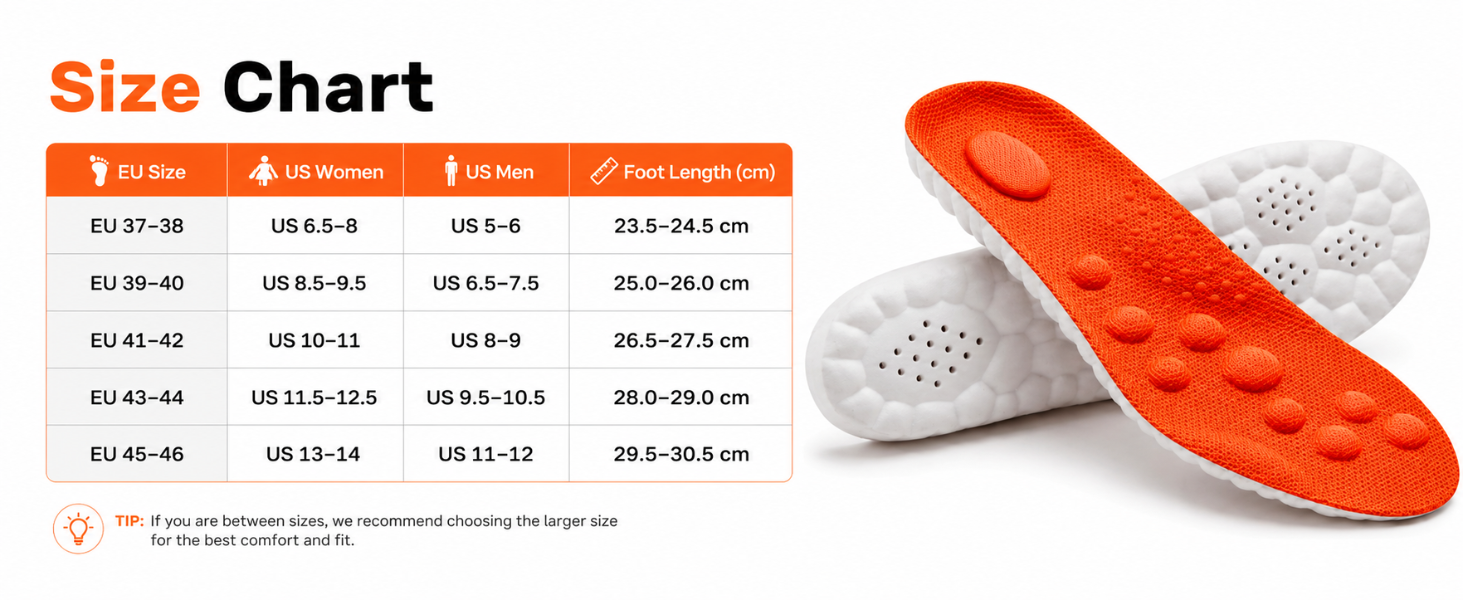 Memory Foam Insoles for Men & Women