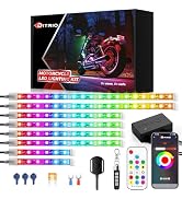 8PCS Motorcycle Led Lights with Brake Turn Signal,Underglow Light Kits with DITRIO APP/RF Remote ...