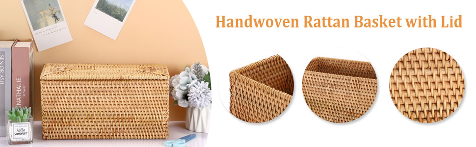 rattan box Toilet Roll Storage Basket rattan toilet paper holder decorative rattan basket with lid