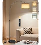 75" Arc Floor Lamp with Marble Base and Adjustable Height, Rotating Hanging Shade, Dimmable Floor...