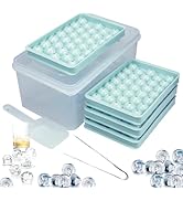 FOSOE 4 Pack Ice Cube Trays with Bin & Scoop, Small Round Ice Cube Trays Easy Release, 132 PCS Ti...