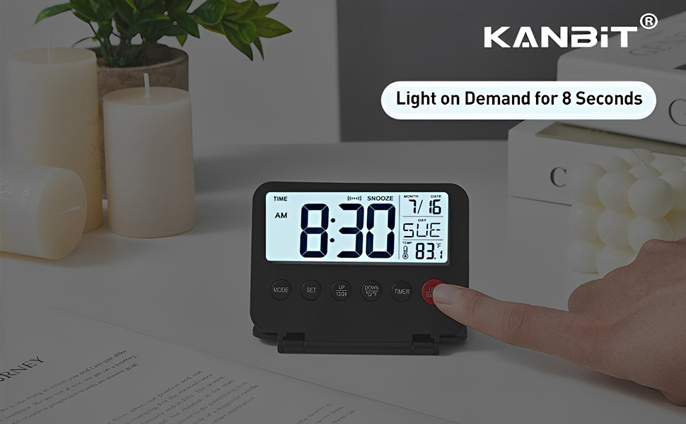 small digital alarm clock battery operated foldable