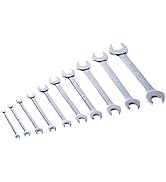 MAXPOWER 10PCS Double Open-End Wrench Set, Industrial Grade Spanners, Cr-V Steel, Roll-up Storage...