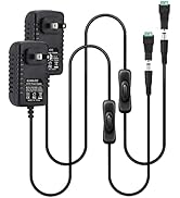 GXILEE 12V 1A Power Supply with Switch for Indoor DC 12 Volt LED Strip Lights, Led String Light, ...