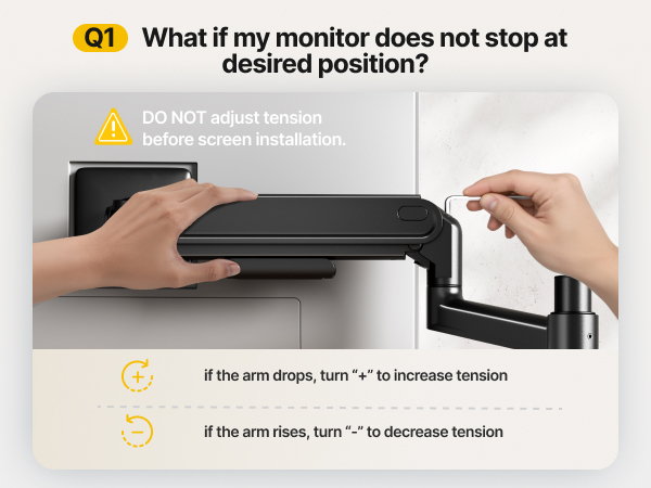 What if my monitor does not stop at desired postion