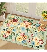 DUKINO 2x3 Entryway Rug, Floral Washable Indoor Door Mat with Non-Slip Backing, Soft Low Pile Sma...