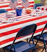 misaya 6 Packs Striped Disposable Table Cloth, 54 x 108 Inch Waterproof Rectangle Tablecloth, Lea...