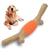 Dog Chew Toy for Aggressive Chewers, Tough Big Nylon & Rubber Teething Stick with Real Bacon Mapl...