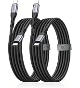 LENTION USB-C to USB-C Cable 2-Pack 100W Braided Fast Charging Cable 6.6 ft (2 m) for iPhone 17/1...
