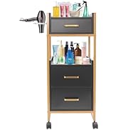 Salon Trolley Cart with Wheels Metal Rolling Salon Cart with Storage Drawers Stylist Carts Mobile...