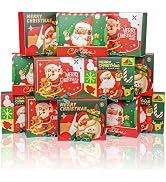 WLUSEAXI 12Pack Christmas Gift Boxes with Lids,9.4 * 7.8 * 2.7 Inch Decorative Christmas Boxes wi...