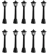 Mini Miniature Street Light Model, Railway Train Post Lamps, Black Lamp Outdoor Pathway Lantern P...